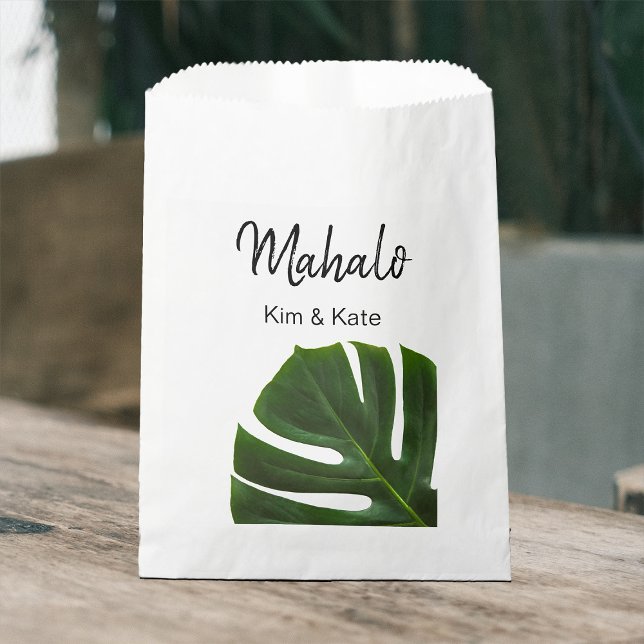 Chic Botanical Mahalo Tropical Philodendron Luau Favour Bag (Creator Uploaded)