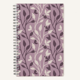 Chic Botanical Mauve Leaf Elegant Notebook