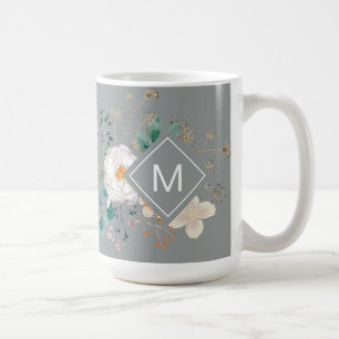 Chic Botanical Monogrammed Coffee Mug