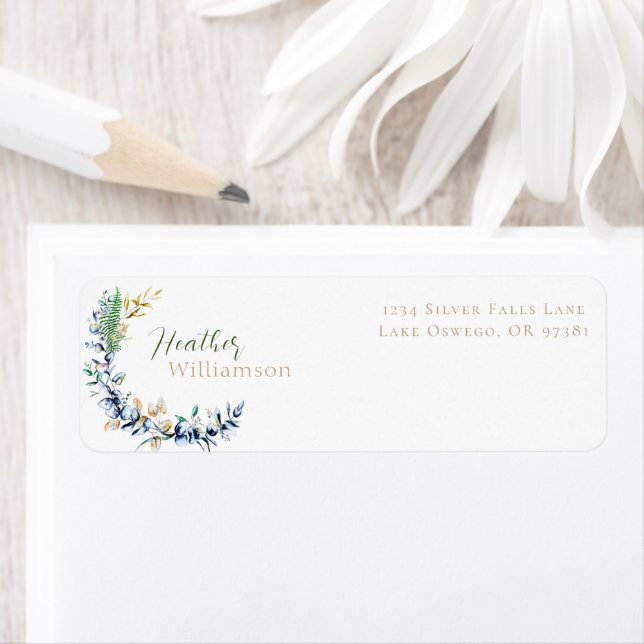 Chic Botanical Wreath Return Address Label (Insitu)