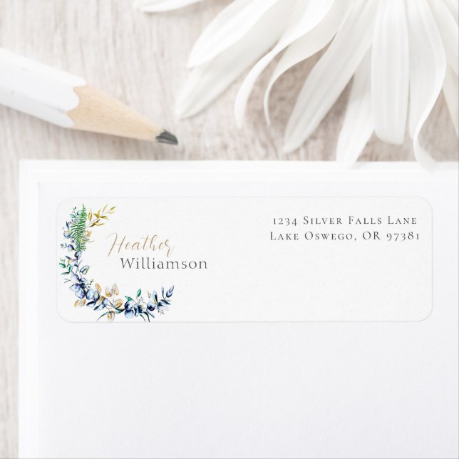 Chic Botanical Wreath Return Address Label (Insitu)