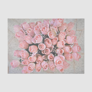 Chic Bouquet Pink Roses Country Painting Tissue Paper