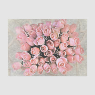 Chic Bouquet Soft Pink Roses Painting Tissue Paper