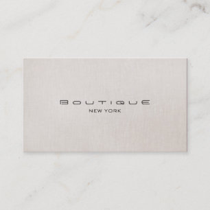 Chic Boutique Faux Beige Linen Professional Simple Business Card