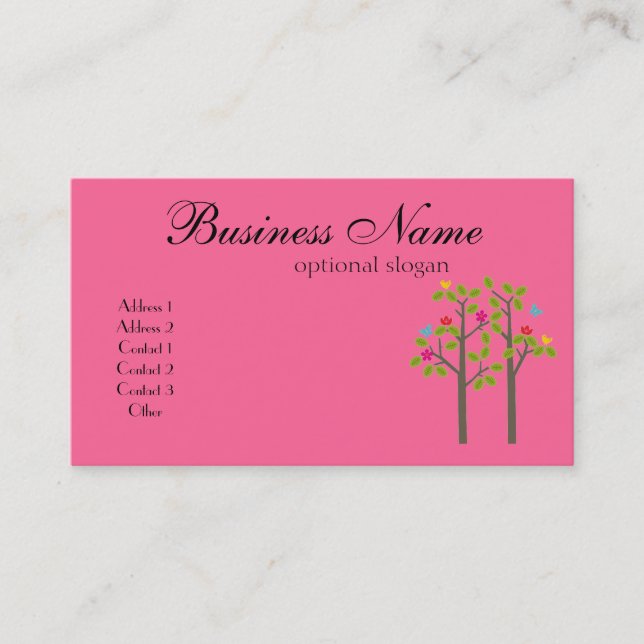 Chic Boutique Pink Business Card (Front)