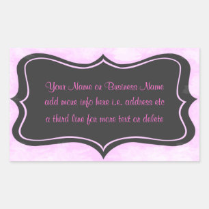 Chic Boutique Pink, Charcoal Grey Rectangular Stic Sticker