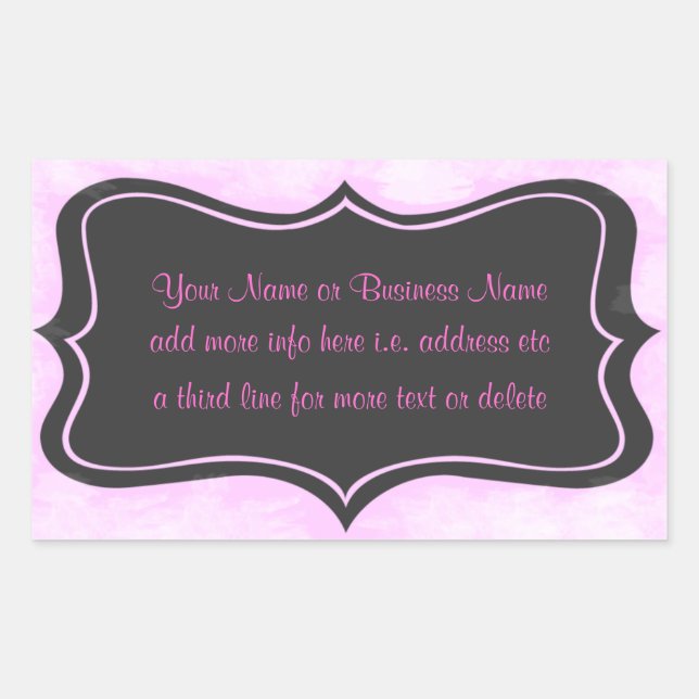Chic Boutique Pink, Charcoal Grey Rectangular Stic Sticker (Front)