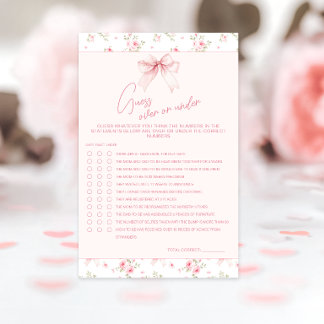 Chic Bow Floral Baby Shower Over or Under Game