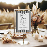 Chic Bow Minimalist Stripe Black White wedding Table Number<br><div class="desc">Add a refined and elegant touch to your reception with these chic minimalist stripe green wedding table numbers. Featuring soft sage green stripes and clean modern typography, this design brings timeless sophistication to your wedding table décor. Perfect for guiding guests to their seats while enhancing your overall wedding aesthetic. Ideal...</div>