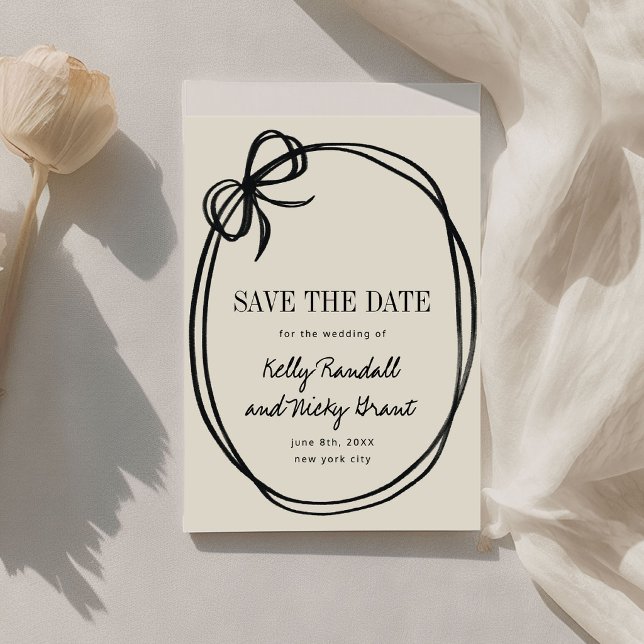 Chic Bow Tied Ribbon Wedding Save The Date (Chic Bow Tied Ribbon Wedding Save The Date)