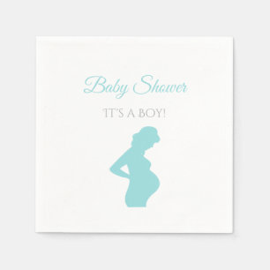 Chic Boy Baby Shower Pregnant Woman Baby Bump Napkin