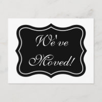 Chic bracket shape moving postcards | We've moved!