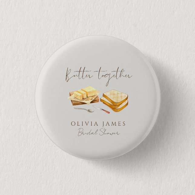 Chic Bread and Butter bridal shower 3 Cm Round Badge (Front)