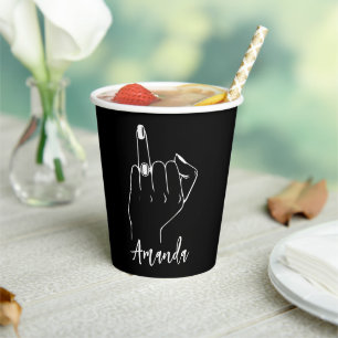Chic Bridal Bachelorette Party Ring Paper Paper Cups