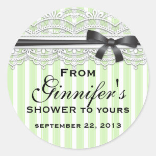 Chic Bridal Shower Lovely Lace Sticker Custom Text