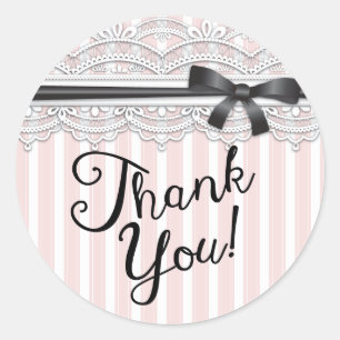 Chic Bridal Shower Lovely Lace Thank You Sticker
