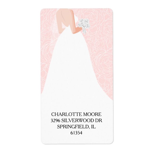 Chic Bridal Shower Pink Return Address (Front)