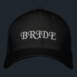 Chic Bride black and white cute weddding Embroidered Hat<br><div class="desc">Chic Bride white text black cute wedding Embroidered Baseball Cap
Available in many colours and options</div>