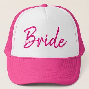 Chic Bride Hot Pink and White Trucker Hat