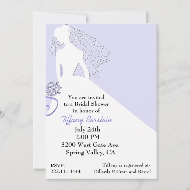 Chic Bride in Veil Bridal Shower Invitation (Front)