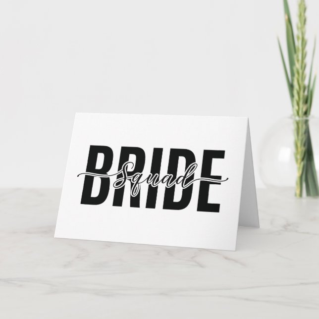 Chic Bride Squad Bachelorette Card (Front)