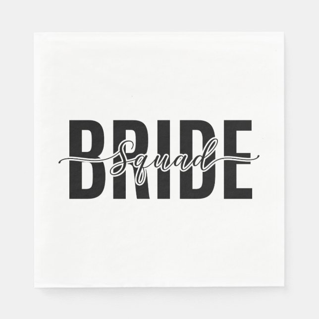 Chic Bride Squad Bachelorette Napkin (Front)