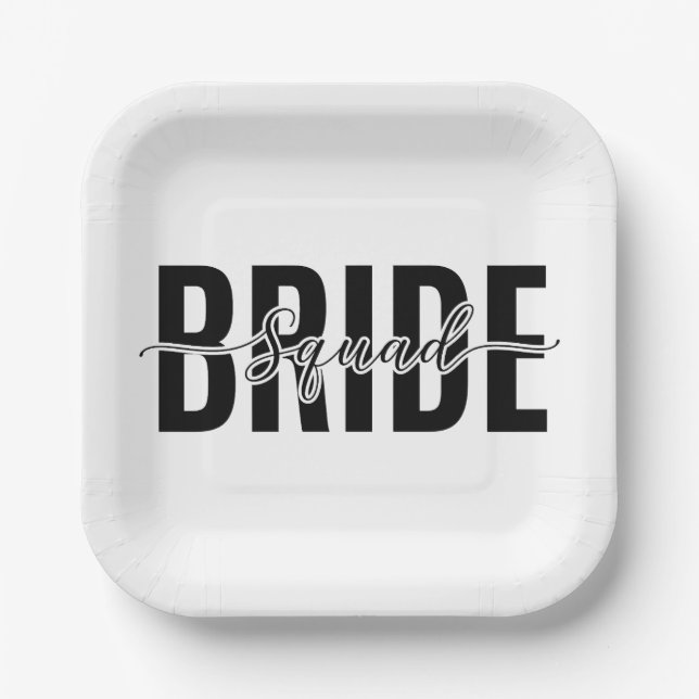 Chic Bride Squad Bachelorette Paper Plate (Front)