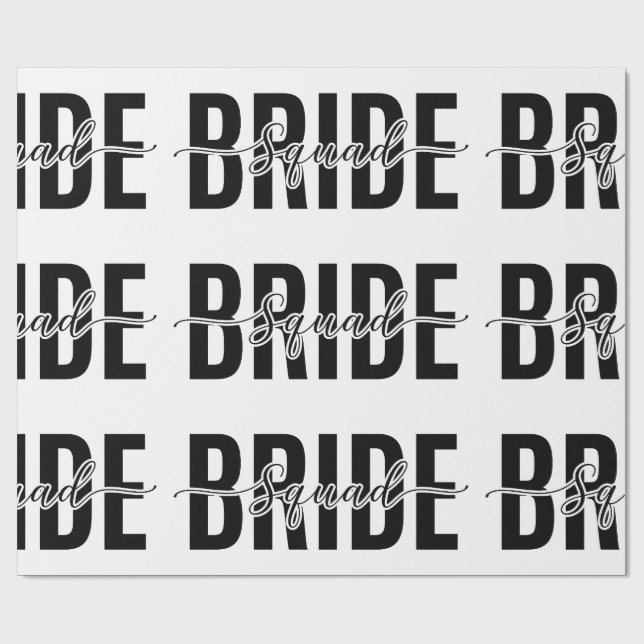 Chic Bride Squad Bachelorette Wrapping Paper (Flat)