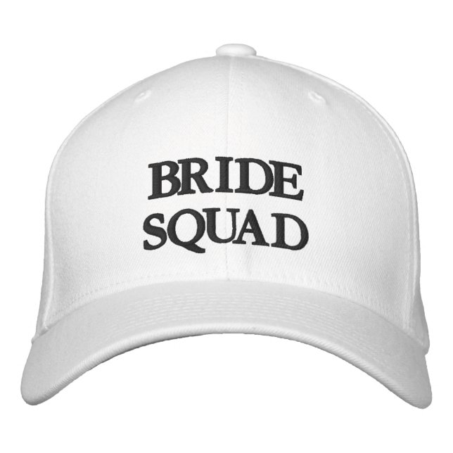 Chic Bride Squad black and white bridesmaid  Embroidered Hat (Front)