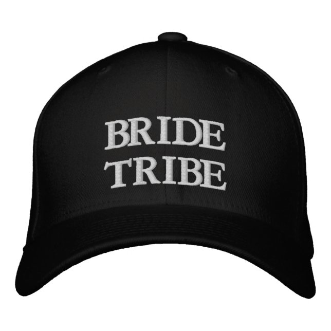 Chic Bride Tribe black and white wedding Embroidered Hat (Front)