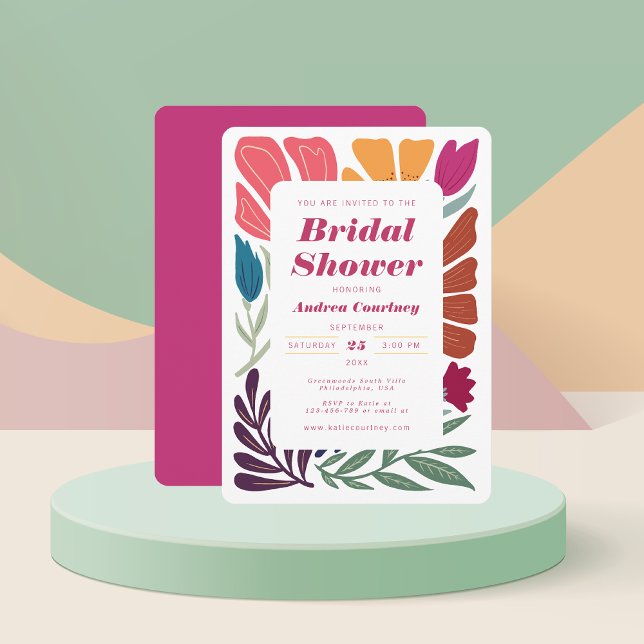 Chic Bright Colourful Mismatch Floral Bridal Showe Invitation (Creator Uploaded)