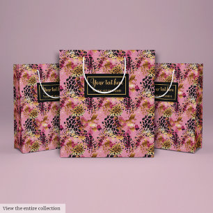 Chic bright colours leopard skin gift for girls medium gift bag