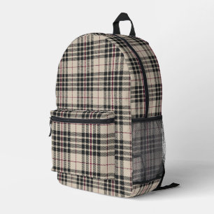 Chic British Plaid Luxury Fashion Tartan Printed Backpack