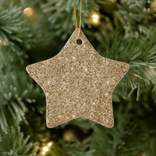 Chic Bronze Gold Glitter Ceramic Ornament