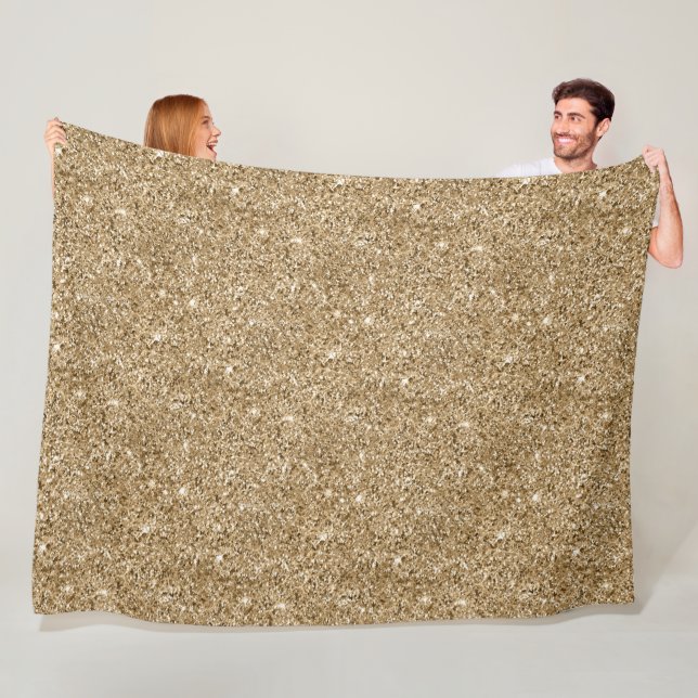 Chic Bronze Gold Glitter  Fleece Blanket (In Situ)