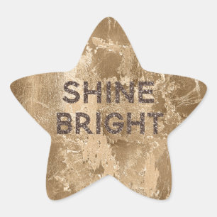 Chic Bronze Gold Shine Bright Glitter    Star Sticker