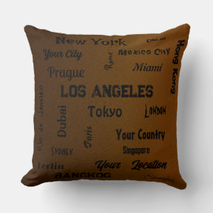chic brown bronze mega cities of the world cushion