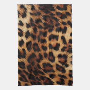 Chic Brown Cream Leopard Tea Towel