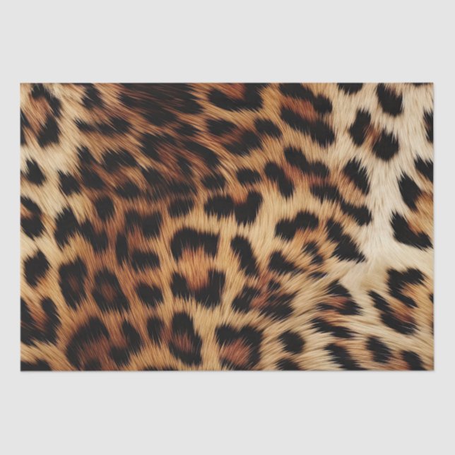 Chic Brown Cream Leopard  Tissue Paper (Front)