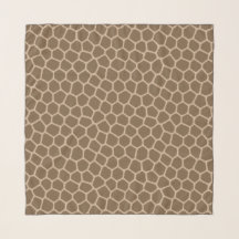 Chic Brown Giraffe Print Chiffon Scarf