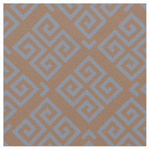 Chic brown grey greek key geometric patterns fabric