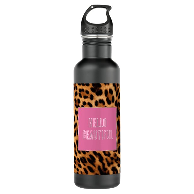 Chic Brown Leopard Print  710 Ml Water Bottle (Front)