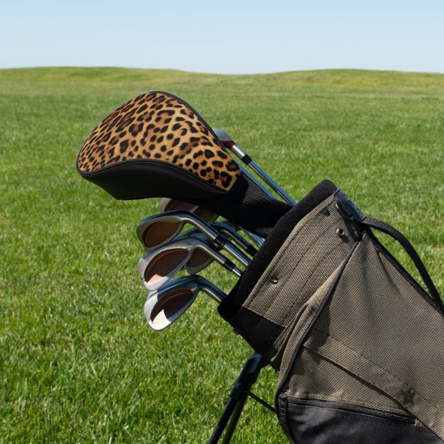 Chic Brown Leopard Print  Golf Head Cover (In Situ)