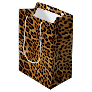 Chic Brown Leopard Print Medium Gift Bag