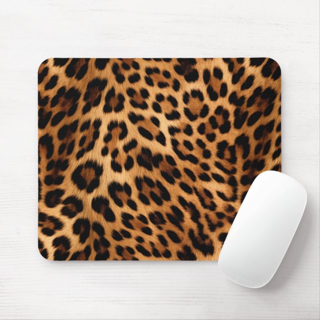 Chic Brown Leopard Print  Mouse Pad (With Mouse)