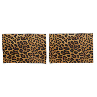 Chic Brown Leopard Print Pillowcase