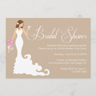 Chic Brown Modern Bride Posh Bridal Shower Invite