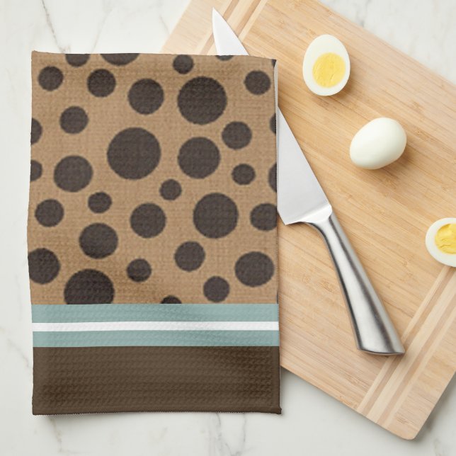 Chic Brown Polka Dot Hand Towel (Quarter Fold)