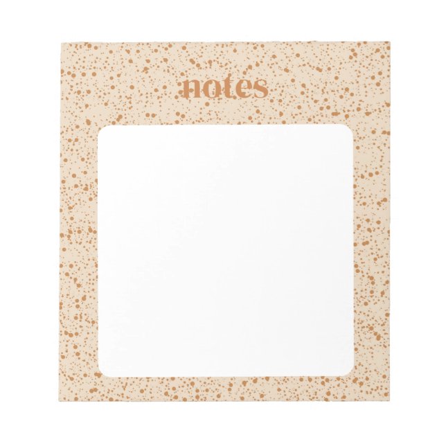 Chic Brown Polka Dots Stationery  Notepad (Front)
