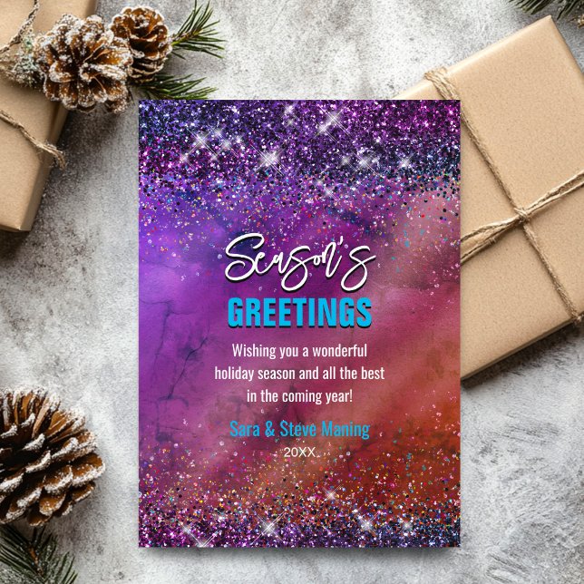 Chic brown purple glitter Christmas new year (Creator Uploaded)